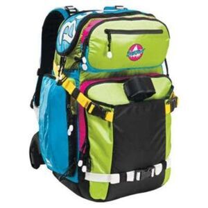 NWT BURTON Neon Green Blue Pink Zoom Pro Pack 28L Outdoor Retro Camera Backpack